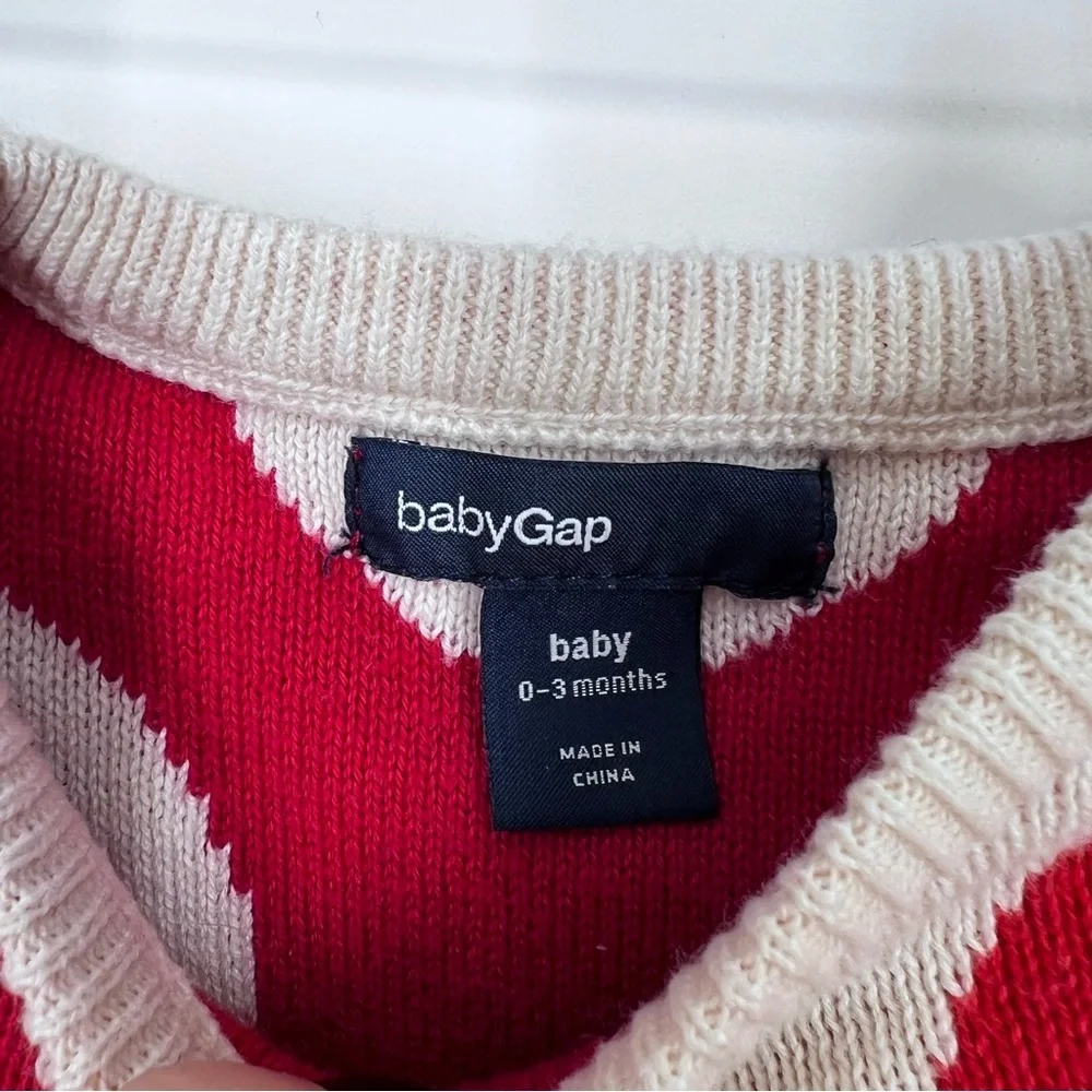Baby Gab Red and Beige Sweater Knit One Piece Jumper